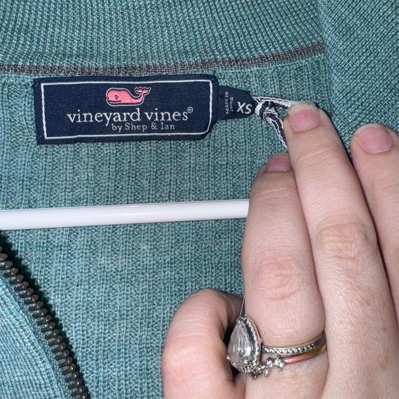 Vineyard Vines NWT XS Green Half Zip Merino Wool Sweater Pullover - Picture 5 of 6